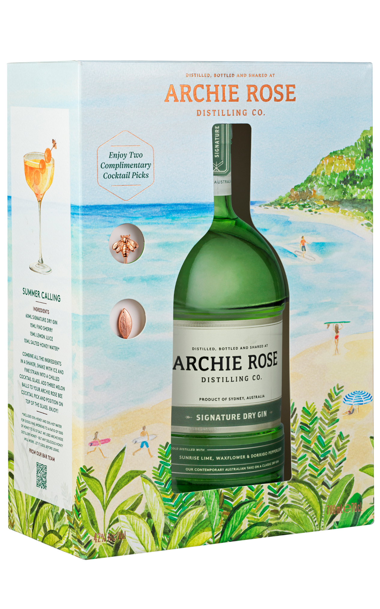 Signature Dry Gin & Cocktail Pick Gift Pack