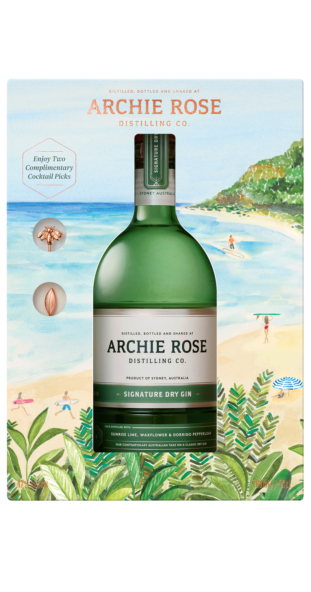 Signature Dry Gin & Cocktail Pick Gift Pack