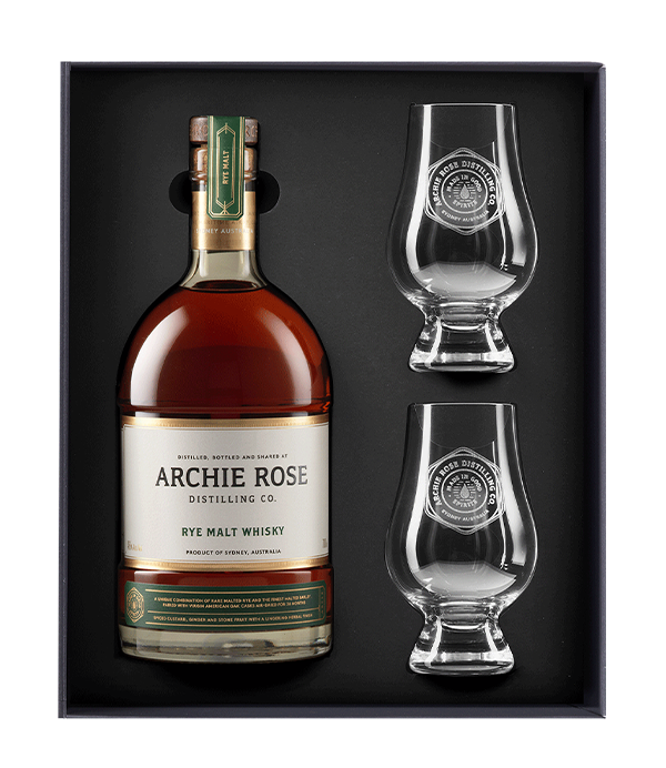 Rye Malt Whisky & 2 Glencairns Glasses Gift Pack