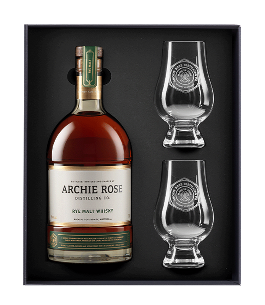 Rye Malt Whisky & 2 Glencairns Glasses Gift Pack