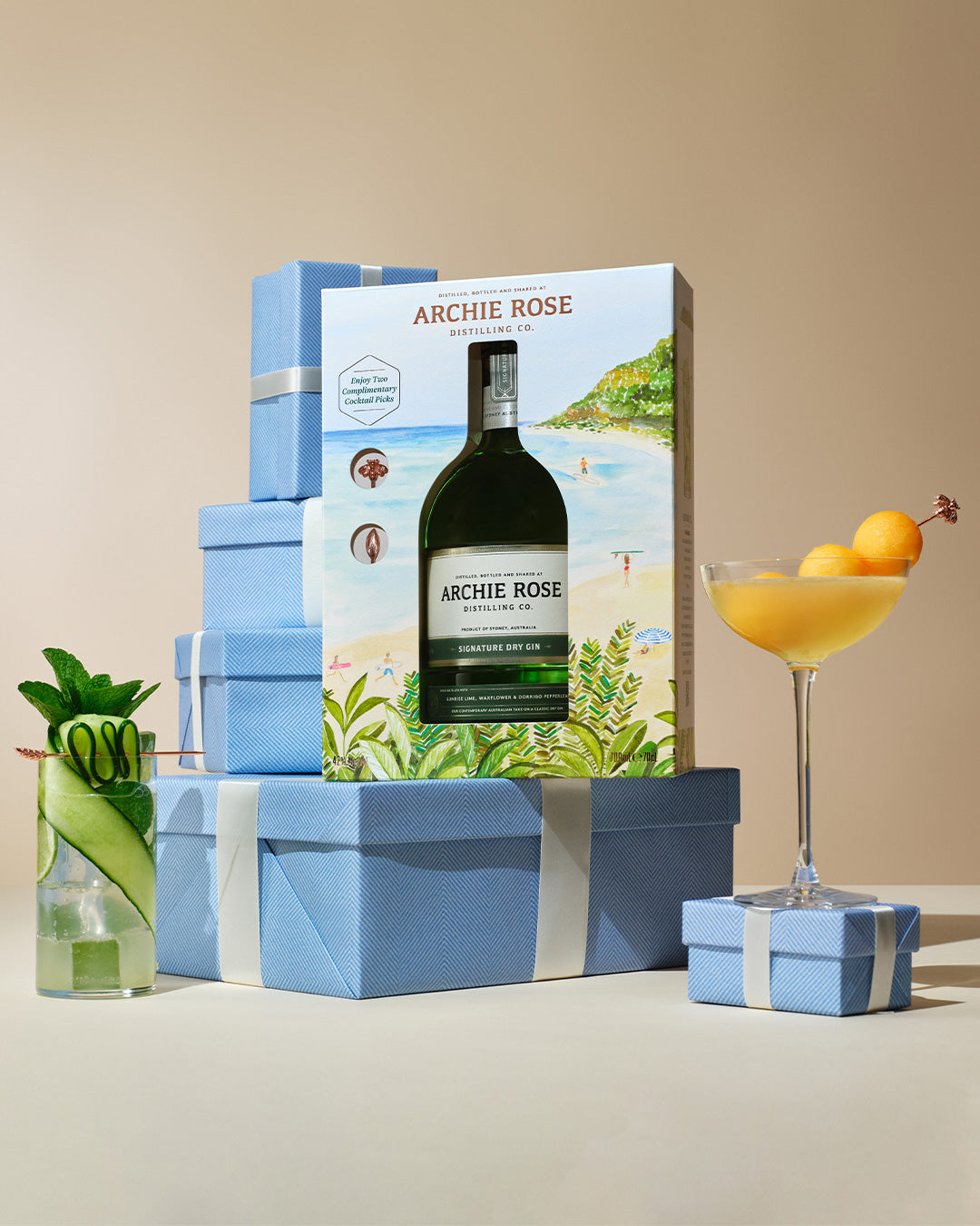 Signature Dry Gin & Cocktail Pick Gift Pack