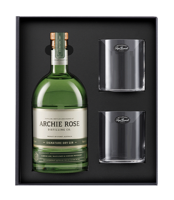 Signature Dry Gin & 2 Rocks Glasses Gift Pack