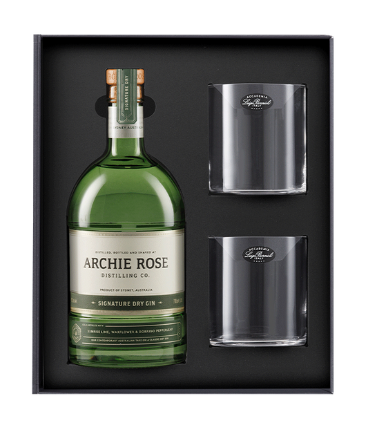 Signature Dry Gin & 2 Rocks Glasses Gift Pack